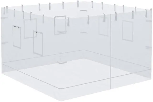 Main image of Set of 4 Mesh Screen Sidewalls with Zippered Door for 10'x10' Pop Up Canopy, Universal Replacement Netting with 6 Service Windows for Patio Tent, Outdoor Privacy Panels with Roll-Up Ties for Gazebo