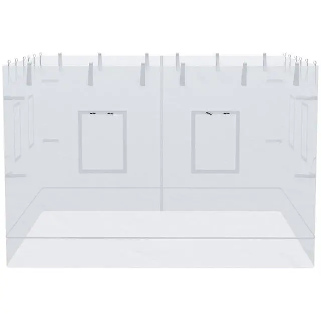 Alt view image 3 of 5 - Set of 4 Mesh Screen Sidewalls with Zippered Door for 10'x10' Pop Up Canopy, Universal Replacement Netting with 6 Service Windows for Patio Tent, Outdoor Privacy Panels with Roll-Up Ties for Gazebo