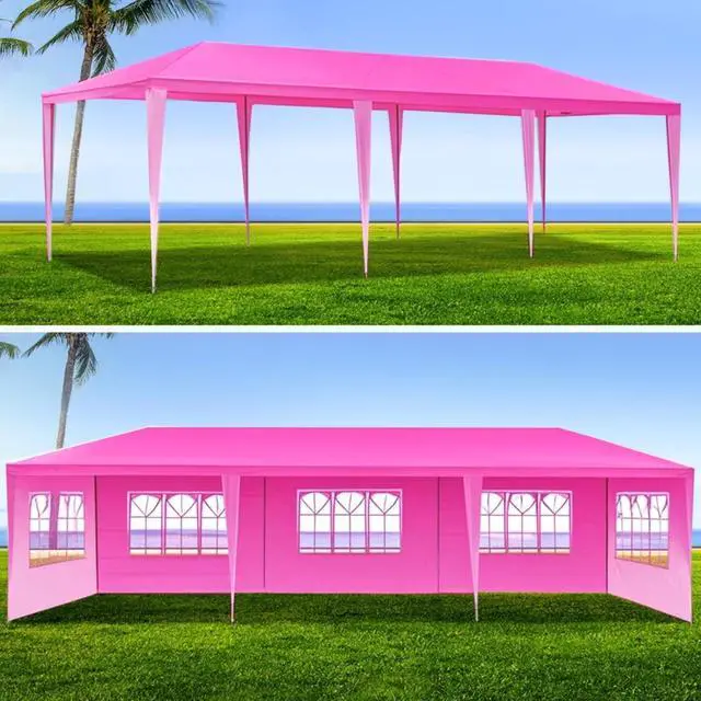 Alt view image 2 of 3 - Premium Wedding Party Canopy Tent with Removable Sidewalls for Outdoor Events & Celebrations, Heavy Duty Gazebo with Roll-Up Walls for Backyard Gatherings & Trade Shows (10x30'-8 / Pink)