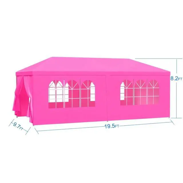 Alt view image 2 of 3 - Premium Wedding Party Canopy Tent with Removable Sidewalls for Outdoor Events & Celebrations, Heavy Duty Gazebo with Roll-Up Walls for Backyard Gatherings & Trade Shows (10x20'-6 / Pink)
