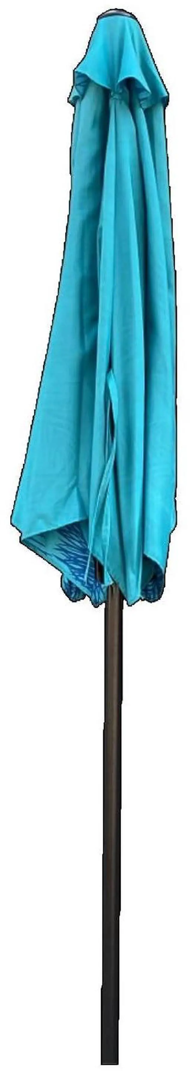 Alt view image 5 of 7 - Durable Outdoor Umbrella with Push Button Tilt and Crank Lift for Patio and Garden, Sturdy Market Parasol with 6 Steel Ribs and Wind Vent for Backyard, Poolside and Beach