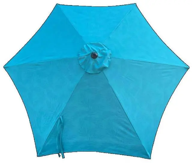 Alt view image 7 of 7 - Durable Outdoor Umbrella with Push Button Tilt and Crank Lift for Patio and Garden, Sturdy Market Parasol with 6 Steel Ribs and Wind Vent for Backyard, Poolside and Beach