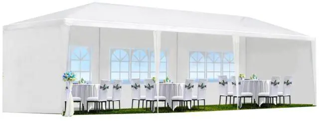 Main image of Premium Wedding Party Canopy Tent with Removable Sidewalls for Outdoor Events & Celebrations, Heavy Duty Gazebo with Roll-Up Walls for Backyard Gatherings & Trade Shows (10x30'-5 / White)
