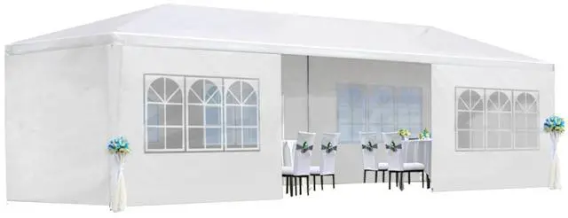 Main image of Premium Wedding Party Canopy Tent with Removable Sidewalls for Outdoor Events & Celebrations, Heavy Duty Gazebo with Roll-Up Walls for Backyard Gatherings & Trade Shows (10x30'-8 / White)
