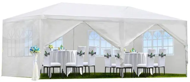 Main image of Premium Wedding Party Canopy Tent with Removable Sidewalls for Outdoor Events & Celebrations, Heavy Duty Gazebo with Roll-Up Walls for Backyard Gatherings & Trade Shows (10x20'-6 / White)