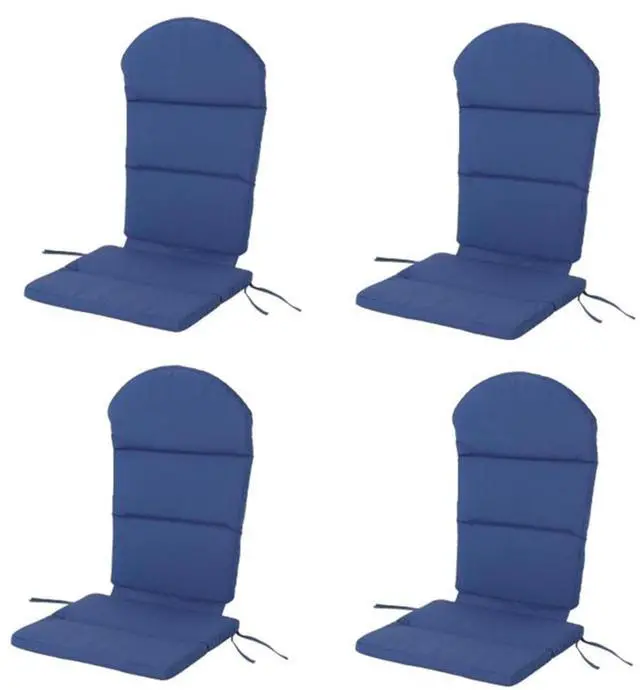 Main image of Vibrant Chaise Lounge Cushion with Secure Tie Straps for Adirondack Chairs, Non-Slip Seat Mat with Spill-Shedding Surface for Patio, Deck, Backyard and Outdoor Lounging (Dark Blue*4)