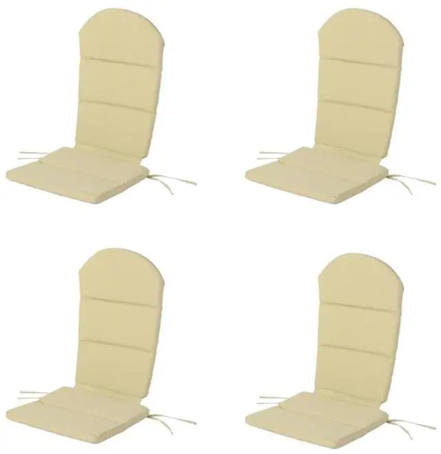 Main image of Vibrant Chaise Lounge Cushion with Secure Tie Straps for Adirondack Chairs, Non-Slip Seat Mat with Spill-Shedding Surface for Patio, Deck, Backyard and Outdoor Lounging (Khaki*4)