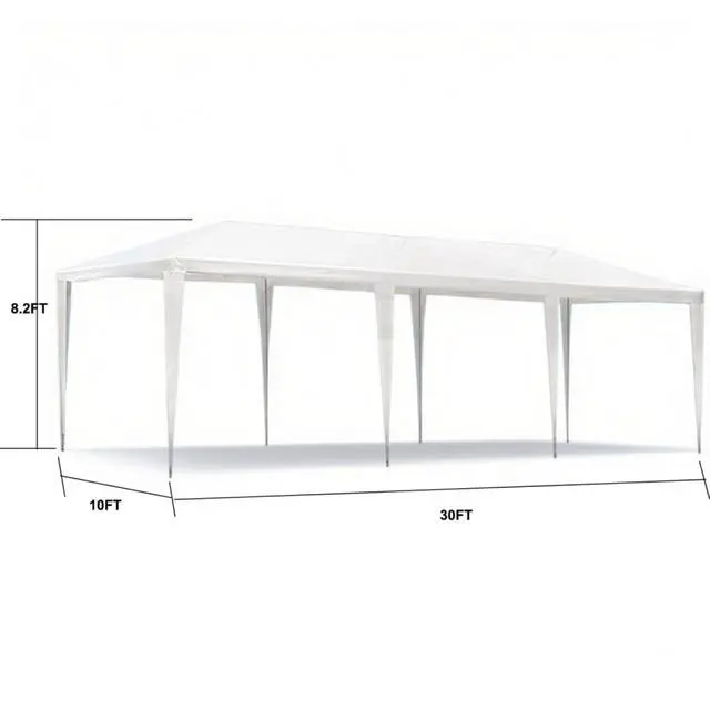 Alt view image 4 of 4 - Premium Wedding Party Canopy Tent with Removable Sidewalls for Outdoor Events & Celebrations, Heavy Duty Gazebo with Roll-Up Walls for Backyard Gatherings & Trade Shows (10x30'-0 / White)