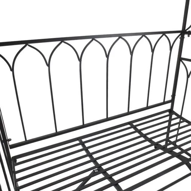 Alt view image 3 of 7 - Metal Trellis Arbor Arch with 2-Person Bench for Climbing Plants, Flowers, Vines, Outdoor Archway Trellis with Epoxy-Coated Steel Tubing and Ground Stakes for Backyard, Park