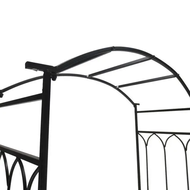 Alt view image 4 of 7 - Metal Trellis Arbor Arch with 2-Person Bench for Climbing Plants, Flowers, Vines, Outdoor Archway Trellis with Epoxy-Coated Steel Tubing and Ground Stakes for Backyard, Park