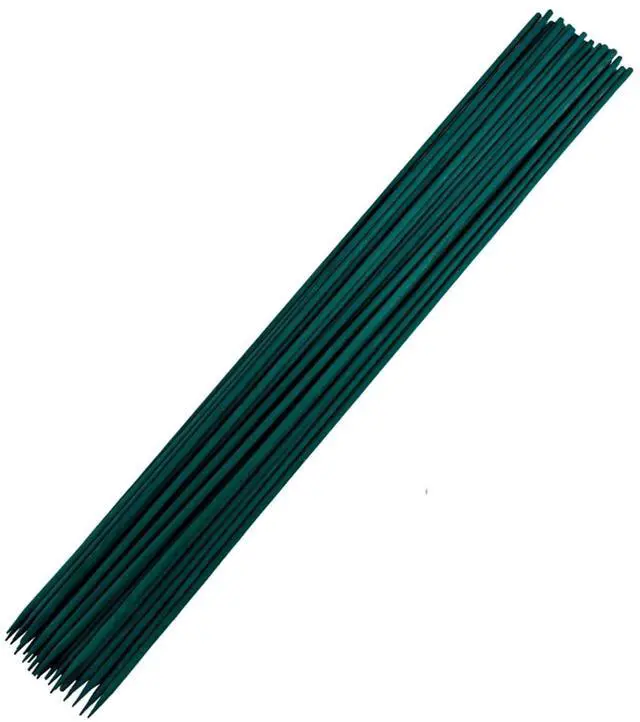 Main image of Green Dyed Bamboo Plant Stakes with Garden-Matching Finish for Potted Plants, Floral Support Sticks with Solid Rod Construction and Pointed Tip for Soil Insertion (16inch 5000pcs)