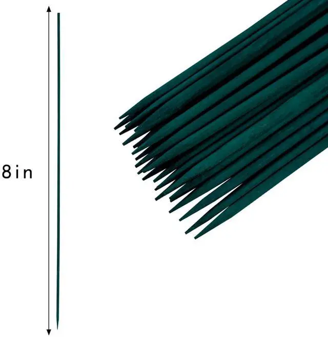 Alt view image 2 of 5 - Green Dyed Bamboo Plant Stakes with Garden-Matching Finish for Potted Plants, Floral Support Sticks with Solid Rod Construction and Pointed Tip for Soil Insertion (8inch 5000pcs)
