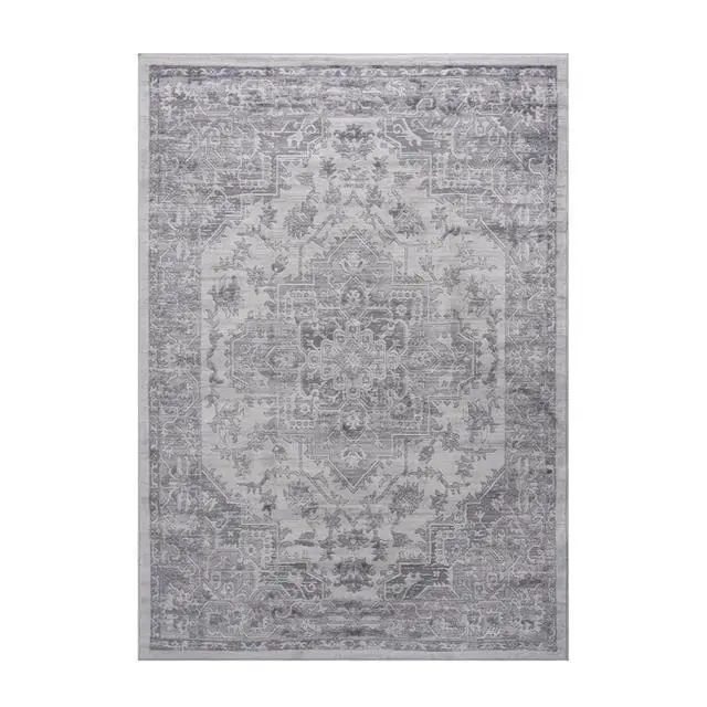 Alt view image 2 of 7 - No-Slip Backing Soft Machine Washable Area Rug, 0.35 Inch Pile Height Ultra-Thin Modern Area Rug for Dining Room, Living Room, Bedroom and Office Room (5X7 Silver)