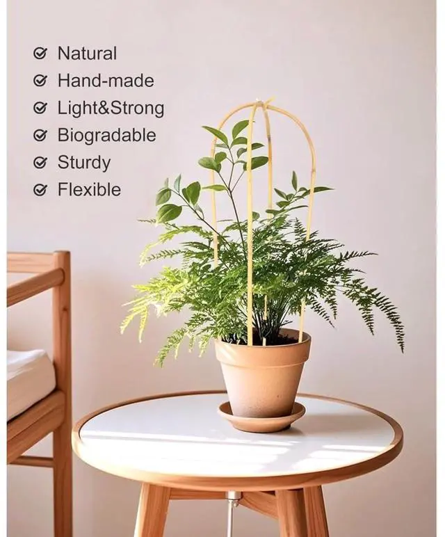 Alt view image 3 of 6 - U-Shape Bamboo Trellis with Classic Design for Climbing Vines, Ivy, Flowers, Garden Arch Trellis Support Plants Trellis for Backyard, Porch, Patio, Poolside (4FT 12PCS)