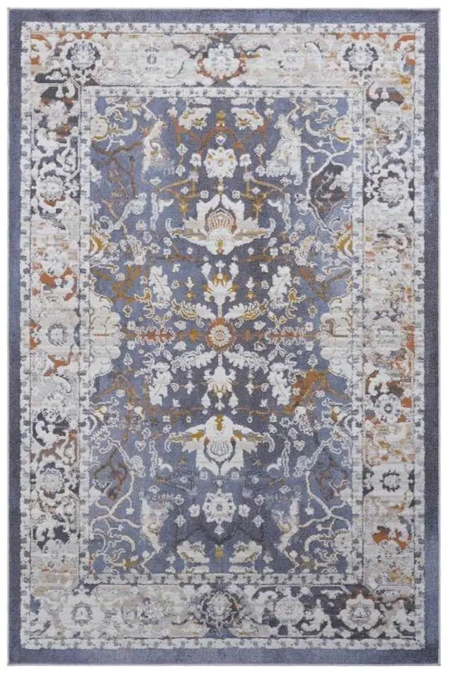 Alt view image 2 of 7 - Modern Pet-Friendly Non-Slip Stain Resistant Under Table Rug, Indoor Rectangular Soft Area Rug with Machine Washable for Bedroom, Dining Room, Living Room (8X10 Blue)