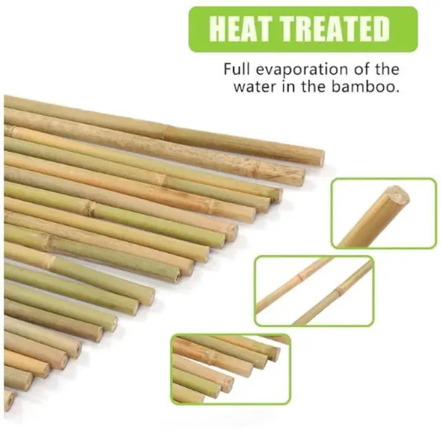 Alt view image 2 of 6 - Durable Garden Stake with Upright Support for Tall Flowers and Vines, Natural Bamboo Plant Bracket with Soil-Stabilizing Design for Indoor and Outdoor Landscaping (5FT 50PCS)