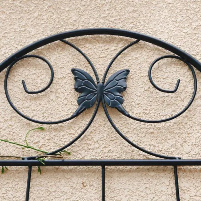 Alt view image 5 of 7 - Steel Garden Trellis with Iron Frame and Butterfly Patterns for Growing Flowers Plants, Outdoor Rustproof Trellis Plating Grids with Metal Galvanized Tube for Backyard Lawn Garden Parks (4 Pack-H86'')