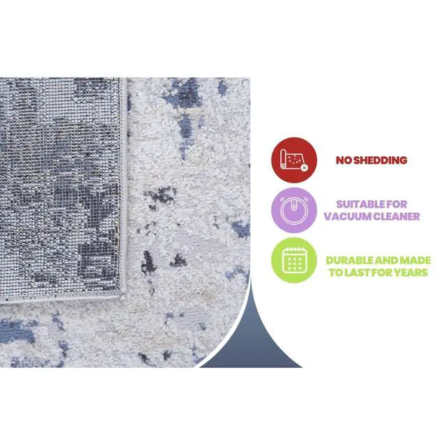 Alt view image 7 of 7 - Ultra Soft Comfort Area Rugs for Living Room and Bedroom, Modern Design Household Medium High Pile Machine Washable Gray Soft Rug (6X9 Grey)