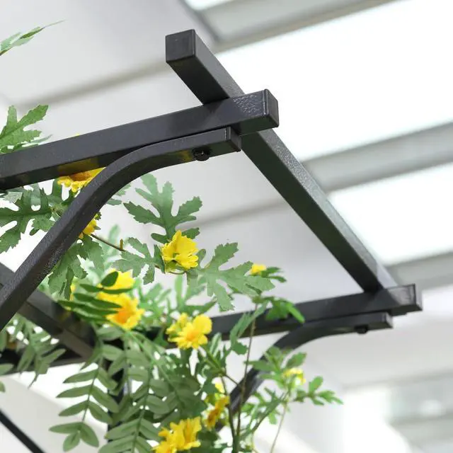 Alt view image 7 of 7 - Decorative Metal Garden Trellis Arch with Durable Steel Tubing & Elegant Scrollwork for Growing Flowers, Plants, Outdoor Archway with Multi Cross Bars for Birthday Party, Wedding