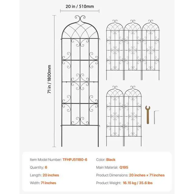 Alt view image 7 of 7 - 4 Pieces Outdoor Garden Trellis with Steel Wire and Ground Stakes for Growing Flowers, Plants, Metal Rose Trellis with Iron Frame for Backyard, Lawn, Garden, Park