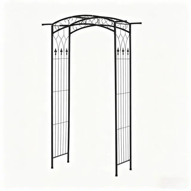 Alt view image 6 of 7 - Wedding Arch Arbor with Powder-Coated Metal Tubing for Party, Ceremony, Events, Outdoor Walkway Arbor with Ground Stakes and Extension Bars for Growing Flowers, Plants