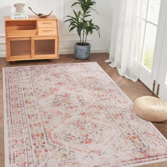 Main image of Non-Slip Modern Abstract Soft Area Rugs with Print Pattern for Living Room, Entryway, Bedroom, Dining Room, Modern Low-Pile Carpet with 0.14 inches Pile Thickness (9x12)