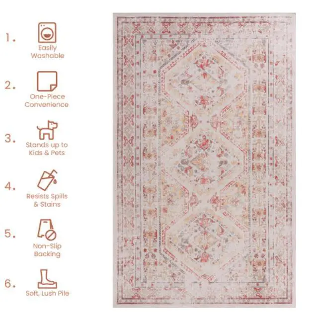 Alt view image 6 of 7 - Non-Slip Modern Abstract Soft Area Rugs with Print Pattern for Living Room, Entryway, Bedroom, Dining Room, Modern Low-Pile Carpet with 0.14 inches Pile Thickness (9x12)