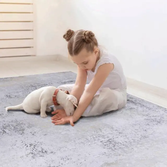 Alt view image 4 of 7 - Machine Washable Neutral Modern Abstract Soft Thin Large Rug Indoor Floor No Slip Rug Carpet for Bedroom Under Dining Table Home Office Decor (9x12)