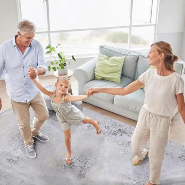 Alt view image 3 of 7 - Machine Washable Neutral Modern Abstract Soft Thin Large Rug Indoor Floor No Slip Rug Carpet for Bedroom Under Dining Table Home Office Decor (9x12)