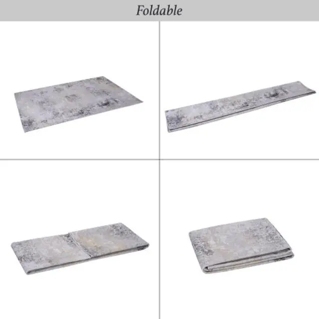 Alt view image 7 of 7 - Machine Washable Neutral Modern Abstract Soft Thin Large Rug Indoor Floor No Slip Rug Carpet for Bedroom Under Dining Table Home Office Decor (9x12)