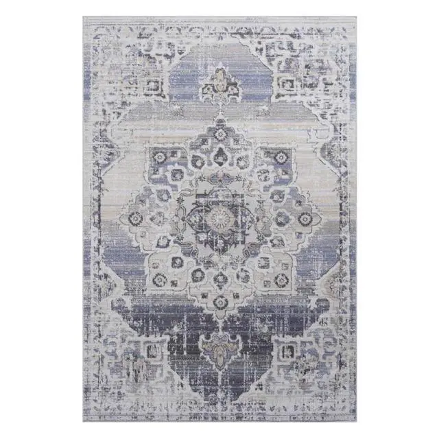 Alt view image 2 of 7 - Home Décor Farmhouse Primitive Doormat Rugs, Indoor Area Rugs with 0.28 Inches Pile Thickness for Entryway Bedroom Living Room Laundry Room (5X7 Cream+Blue)