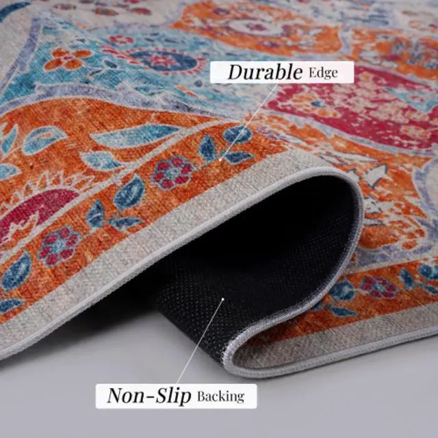 Alt view image 7 of 7 - Modern Design Household Area Rugs for Living Room and Bedroom, Non Slip Backing Printed Folable Machine Washable Area Rug for Indoor Use (5x8)