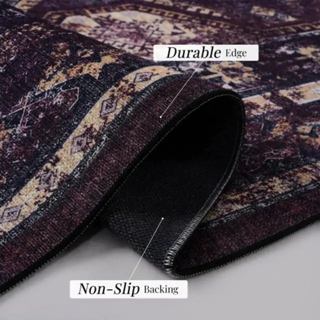 Alt view image 3 of 6 - Machine Washable Super Soft Doormat Rug with Non-Slip Backing and Stain Resistance, Stylish Design Low-Pile Construction Area Rugs for Home (6x9)