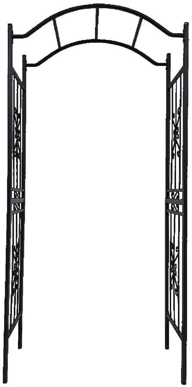 Alt view image 7 of 7 - Metal Garden Arch with Sturdy Iron Frame and Classic Design for Backyard, Lawn, Outdoor Archway with 4 Groud Stake and Long-Lasting Powder-Coated Finish for Growing Flowers, Plants,Vines