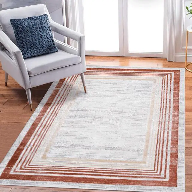 Main image of Trendy Style Home Décor Collection Washable Non-Slip Area Rug for Living Room, Dining Room, Bedroom, Entryway, Nursery, Dorm Room, Study, Home Office, or Eat-in Kitchen (Brown 4)