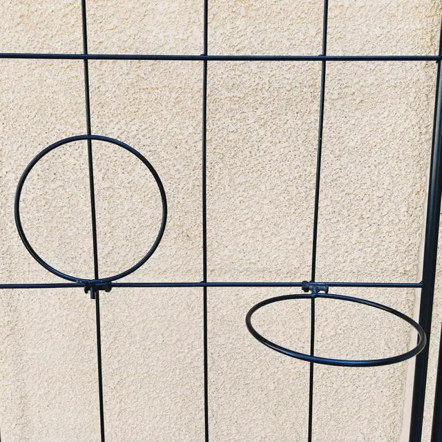 Alt view image 7 of 7 - Metal Garden Trellis with Arched Top and Iron Frame for Growing Flowers, Vegetables, Outdoor Grid Panels Tall Fence Trellis with Metal Galvanized Tube for Backyard, Park (4 Pack)