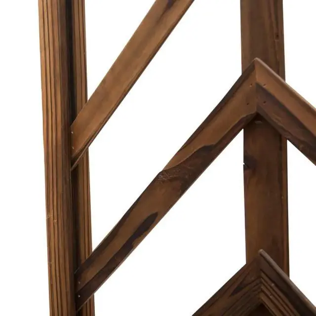 Alt view image 4 of 7 - Vintage Garden Arbor Arch Trellis with Pergola Style Arbor Top for Backyard, Lawn, Outdoor Archway with Fir Wood Frame and Stable Legs for Growing Flowers, Plants