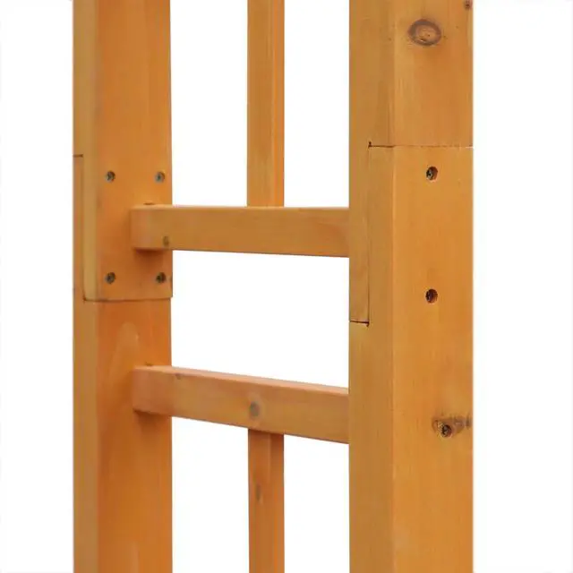 Alt view image 5 of 6 - Orange Wooden Garden Arbor with Fir Wood Frame for Wedding and Ceremony, Outdoor Elegant Garden Arch Trellis with Pergola Style for Growing Flowers, Plants, Vines