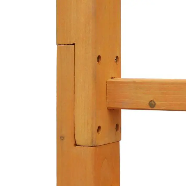 Alt view image 6 of 6 - Orange Wooden Garden Arbor with Fir Wood Frame for Wedding and Ceremony, Outdoor Elegant Garden Arch Trellis with Pergola Style for Growing Flowers, Plants, Vines