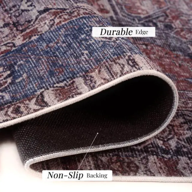 Alt view image 6 of 7 - Easily Washable Carpets with Durable Edge and Non-Slip Backing, Lush Pile Non-Slip Backing Modern Area Rug for Living Room, Dining Room, Bedroom, Hallway, Kitchen, or Playroom (6x9)