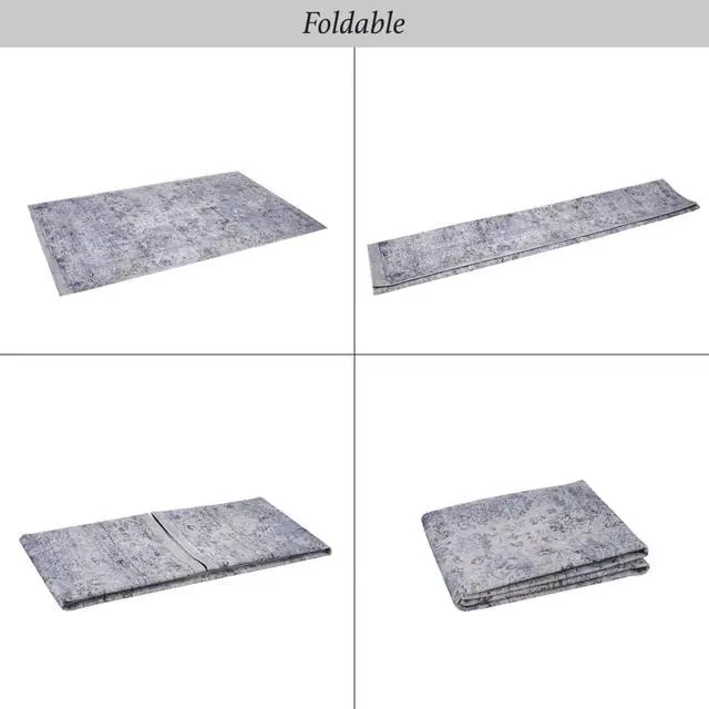 Alt view image 6 of 7 - Multiple Size Machine Washable Blue Doormat Rug, Versatile and Stylish Design Low Pile Height Area Rug for Living Room, Dining Room, Bedroom, Hallway, Kitchen, or Playroom (9x12)