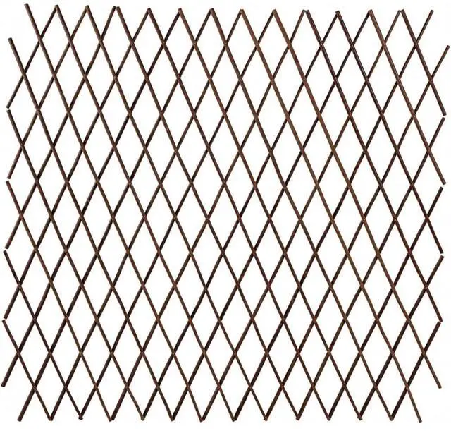 Main image of Expandable Bamboo Trellis Fence with Wood Frame for Climbing Plants, Vines, Ivy, Roses, Outdoor Decorative Fence with Natural Willow Sticks and Rustic Brown Finish for Backyard, Lawn (6PCS)