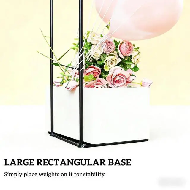 Alt view image 4 of 7 - Outdoor Arbor Trellis with Large Rectangular Base and Steel Frame for Backyard, Lawn, Metal Arch Stand with Modern Design for Wedding, Ceremony, Party, Events