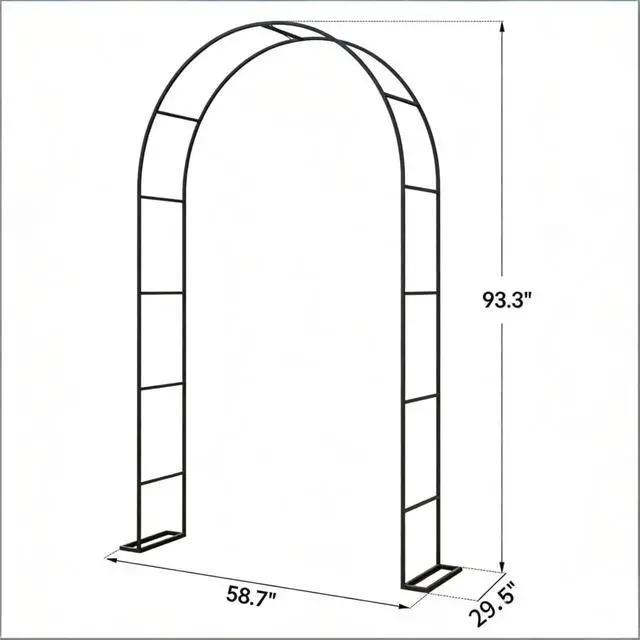 Alt view image 6 of 7 - Outdoor Arbor Trellis with Large Rectangular Base and Steel Frame for Backyard, Lawn, Metal Arch Stand with Modern Design for Wedding, Ceremony, Party, Events