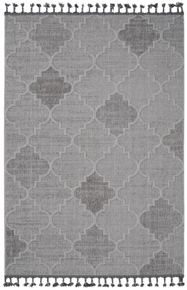 Main image of Multiple Sizes Modern Area Rug, Indoor Medium Pile Height Trellis Area Rug for Seamless Placement Underneath Furniture or Entryways (5X7 White/Grey)