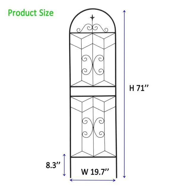 Alt view image 3 of 7 - Metal Garden Trellis with Iron Frame for Growing Fruits, Vegetables, Plants, Outdoor Rustproof Trellis with Metal Galvanized Tube for Backyard, Lawn, Garden (4 Pack-H71'')