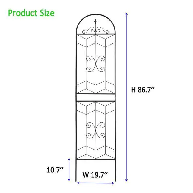 Alt view image 5 of 7 - Metal Garden Trellis with Iron Frame for Growing Fruits, Vegetables, Plants, Outdoor Rustproof Trellis with Metal Galvanized Tube for Backyard, Lawn, Garden (4 Pack-H86'')