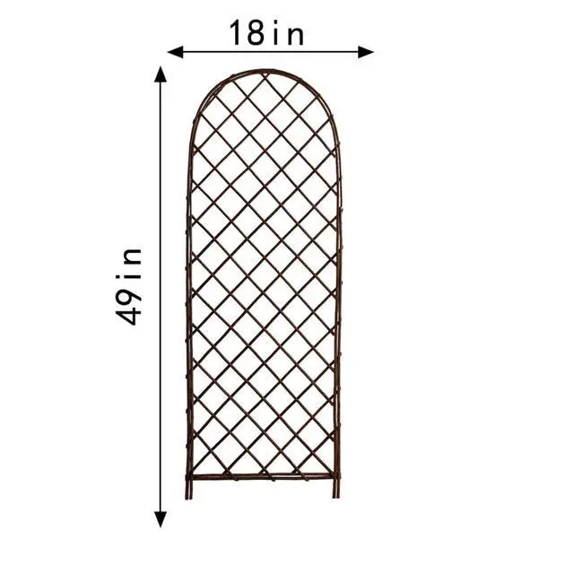Alt view image 3 of 6 - 2 Pieces Arched Willow Lattice Trellis with Arch-top Diamond Lattice Design for Growing Flowers, Plants, Outdoor Tall Standing Fence with Wood Frame for Backyard, Lawn