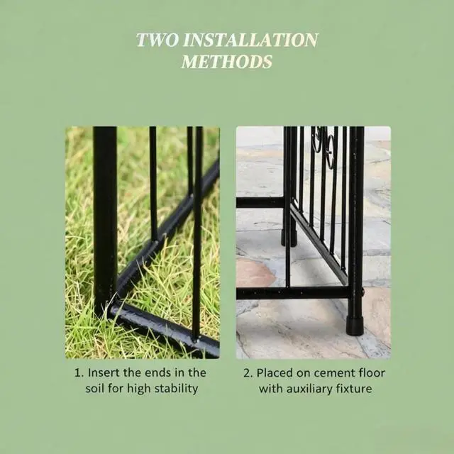 Alt view image 4 of 7 - Lawn Archway with Two Planter Boxes and Double-Door Gate for Growing Flowers, Plants, Outdoor Metal Arch Trellis with Delicate Lines Design and Top Horizontal Bars for Wedding, Party