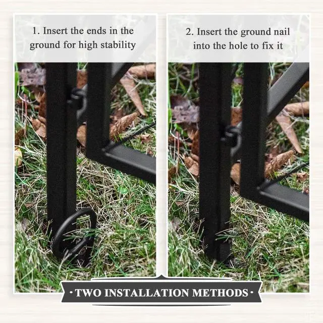 Alt view image 7 of 7 - Garden Arch Arbor with Double-Door Gate and Wire Patterns for Growing Flowers, Plants, Outdoor Archway with Top Horizontal Bars for Backyard, Lawn, Poolside